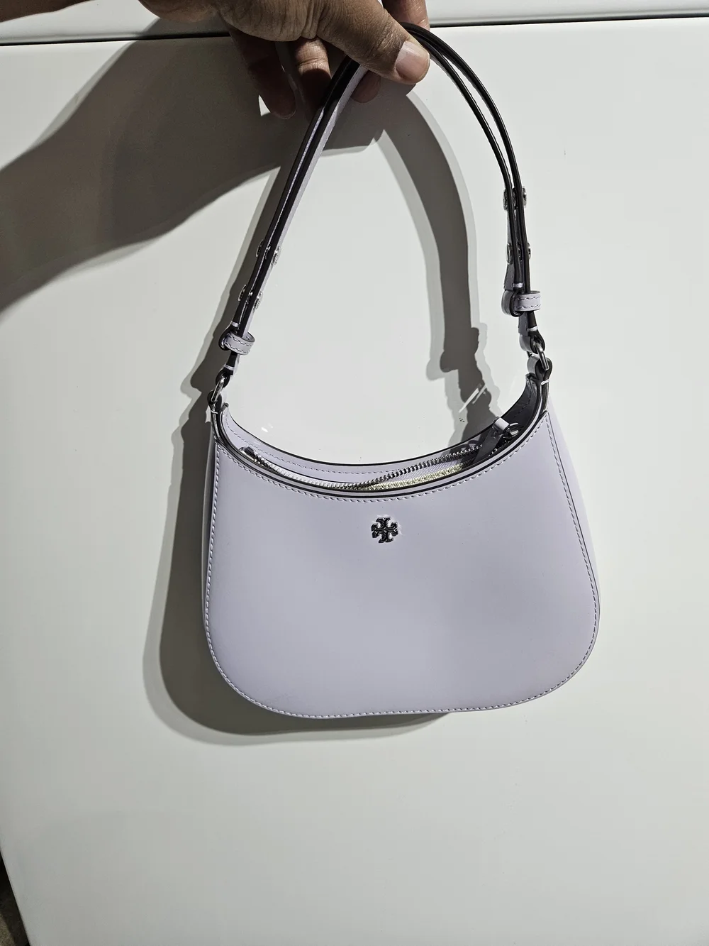 Tory Burch Lavender Crescent Shoulder Bag